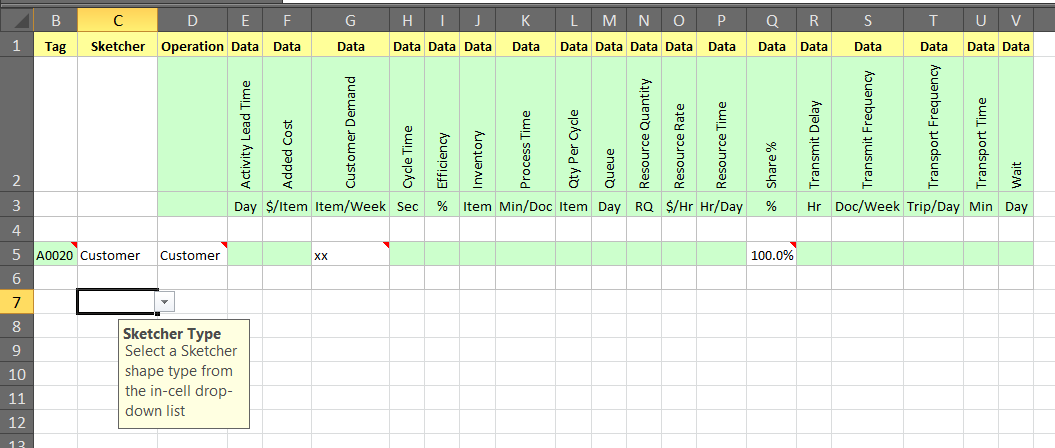 Increase productivity with digital value stream mapping, easily import map data to excel 