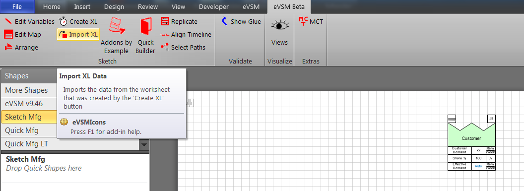 Increase productivity with digital value stream mapping, easily import map data to excel 