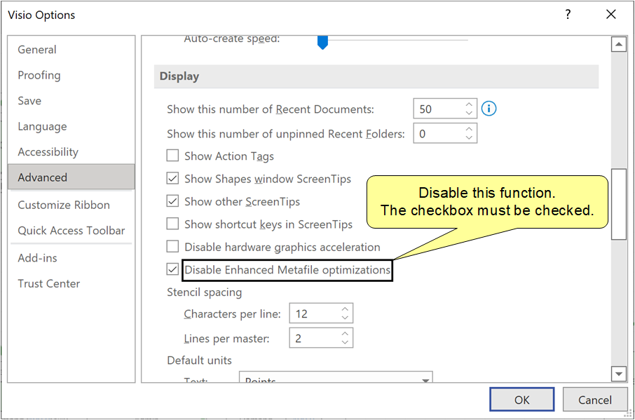 Disable Enhanced Metafile Optimization